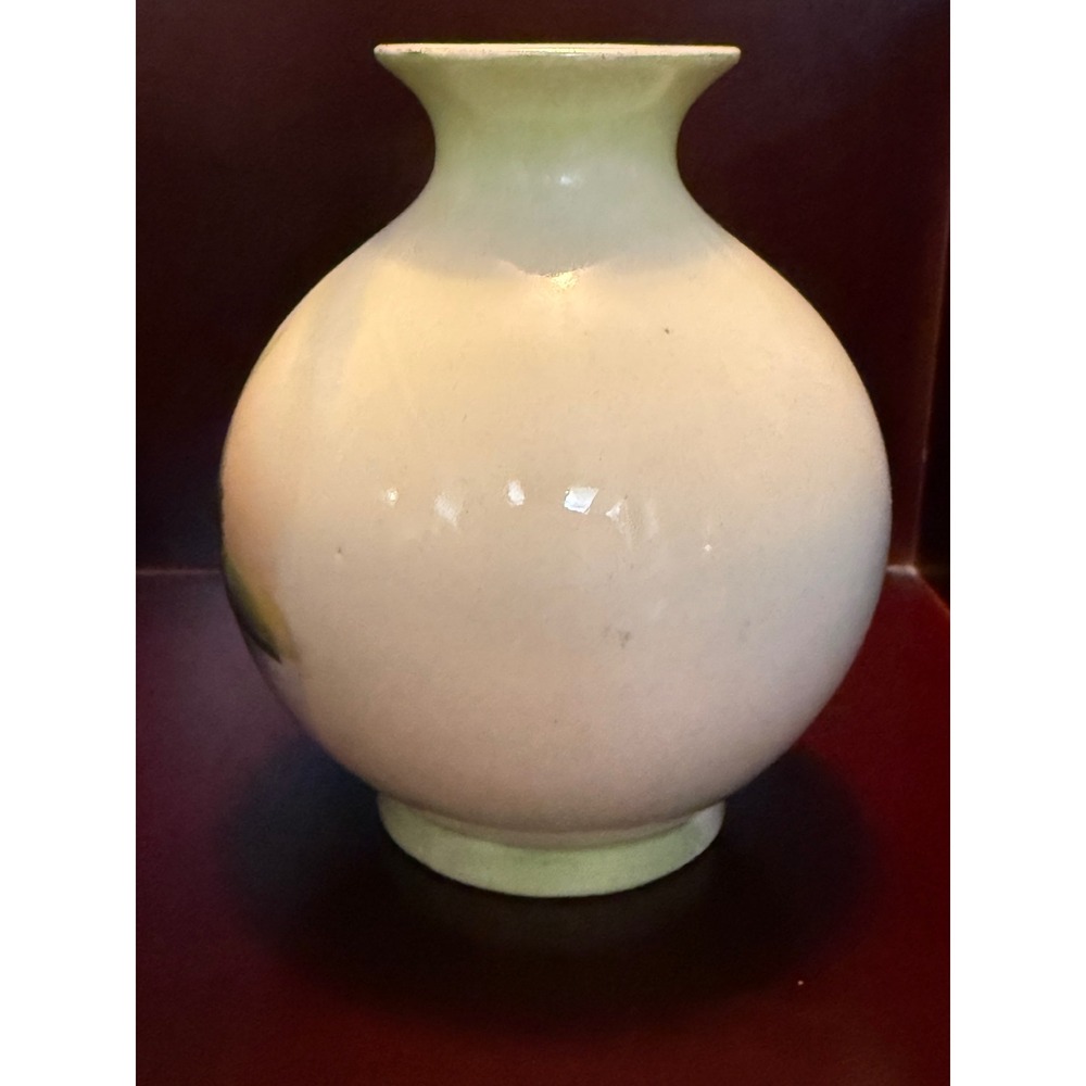 Vintage Hand Painted Porcelain Swan Vase Landscape Scene Cottage Decor - Picture 4 of 9